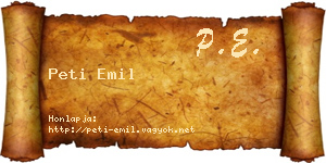 Peti Emil névjegykártya